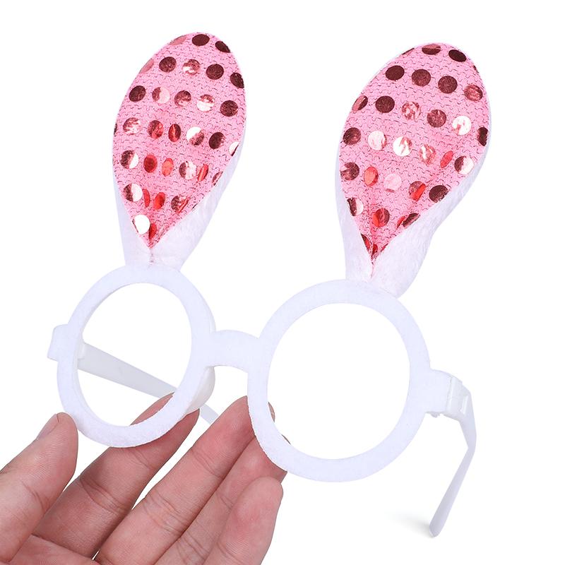 Easter Party Sequin Rabbit Glasses Frames Prop Kids Girls Birthday Party Gift Cute Bunny Ear Glasses Decoration Supplies 2025