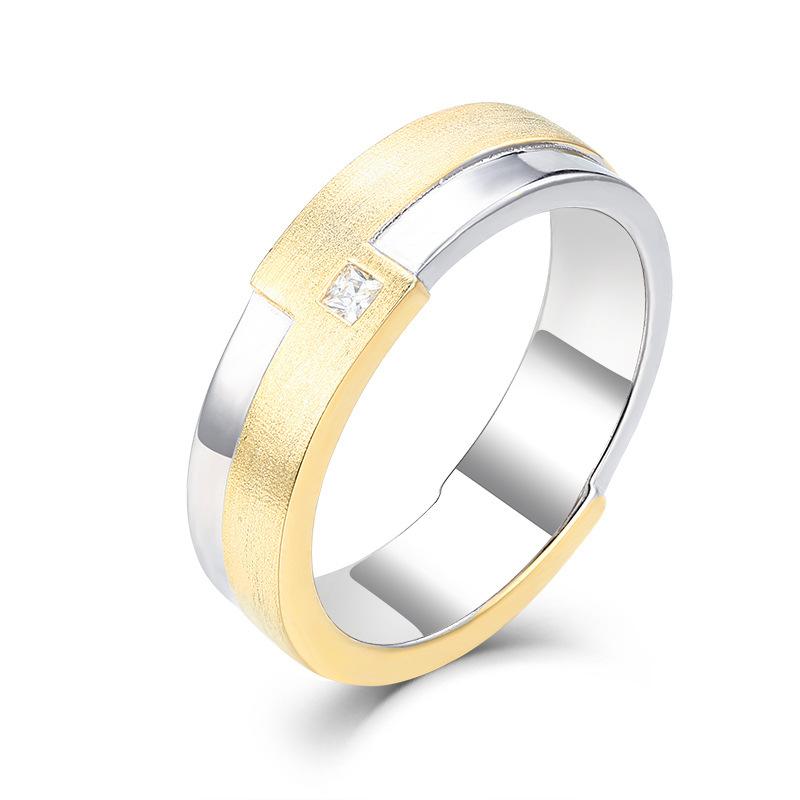 S925 sterling silver zircon men's ring pair ring couple ring niche high-end diamond ring wedding engagement ring