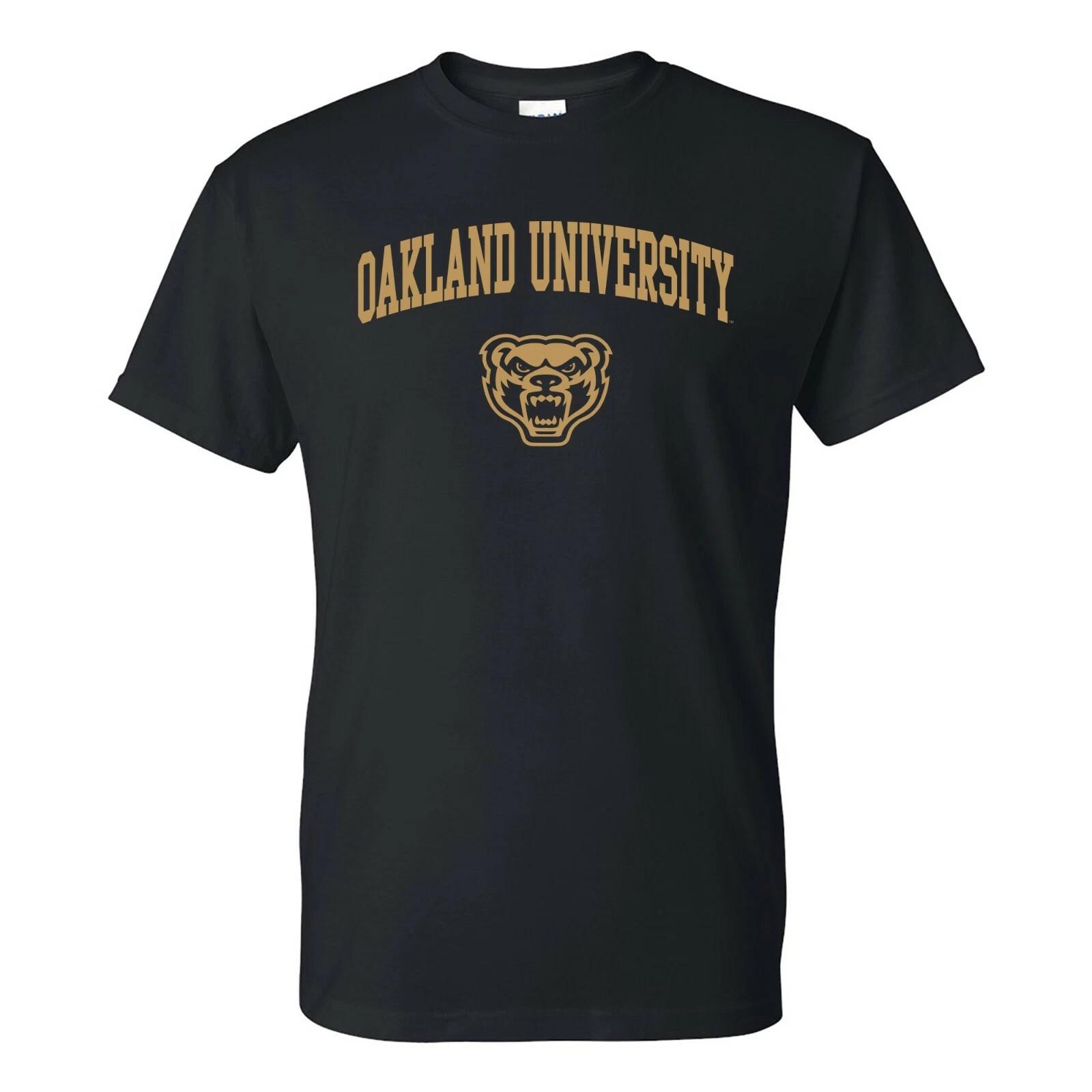 Oakland University Grizzlies Arch Logo Licensed NCAA T-Shirt - Black 4XL