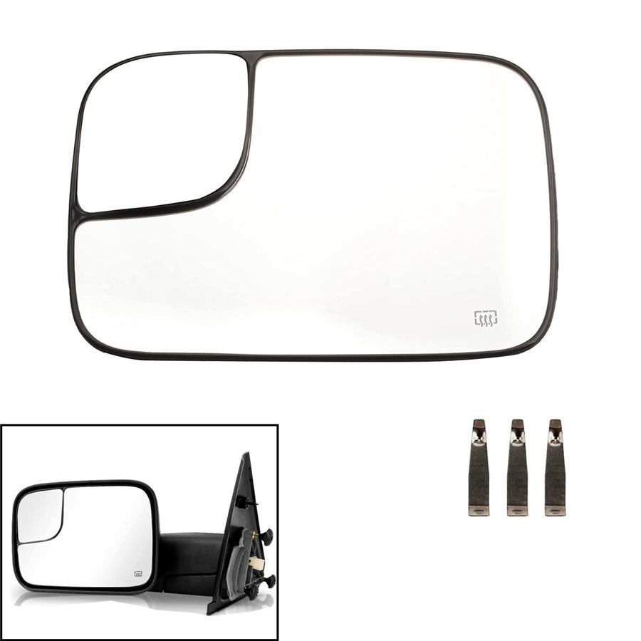 Pair Driver Passenger Side Power Heated Towing Mirror Glass For 05-09 Dodge Ram 1500 2500 3500