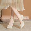 Szampańskie buty ślubne, buty ślubne, główna suknia ślubna, Xiuhe dwa, nosić lekki usta, cienkie obcasy, nie męczące, wodoodporne stopy stołu, wysokie obcasy