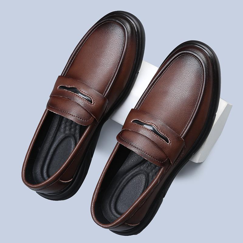 

Весна/Лето Мужская Обувь из Натуральной Кожи, Ленивая Обувь с Туфлями-Бинс, Модная Удобная Мужская Повседневная Кожаная Обувь с Круглым Носком 44 коричневый