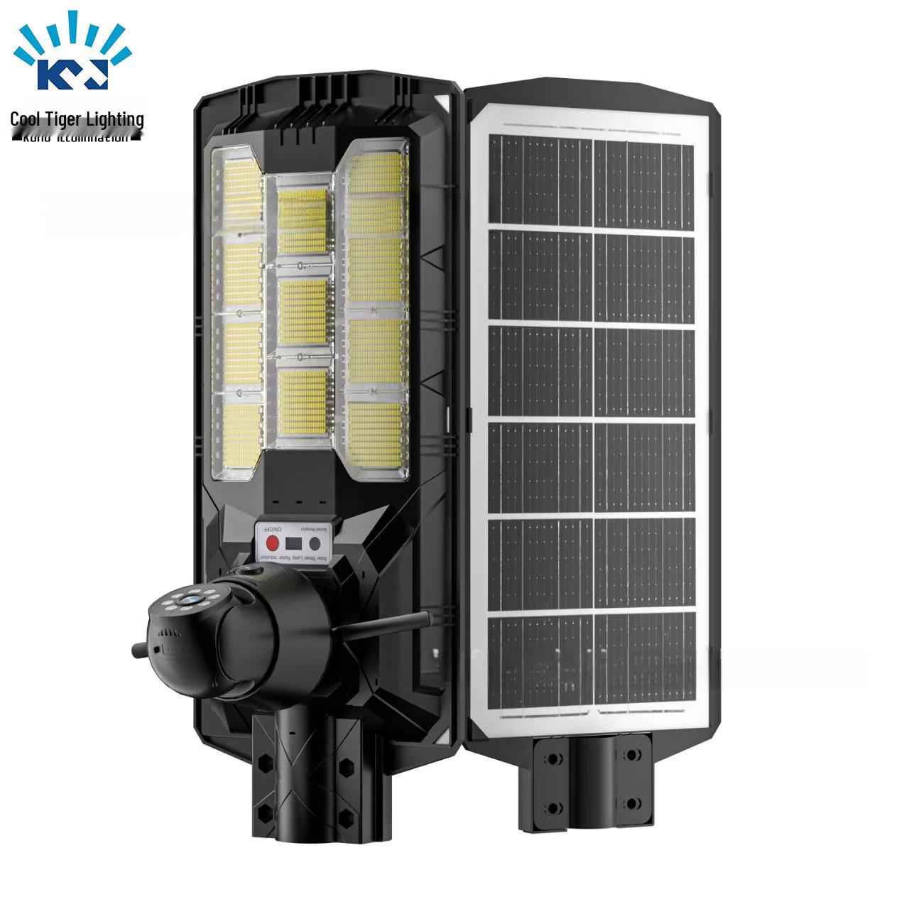 

4G Солнечный уличный фонарь с HD камерой ночного видения и удаленным монитором с тремя объективами