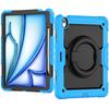 For iPad Air 13 M2 M3 2025, Military Grade Shockproof Protective Silicone Cover 360 Folding Handle Grip + Handle Shoulder Strap