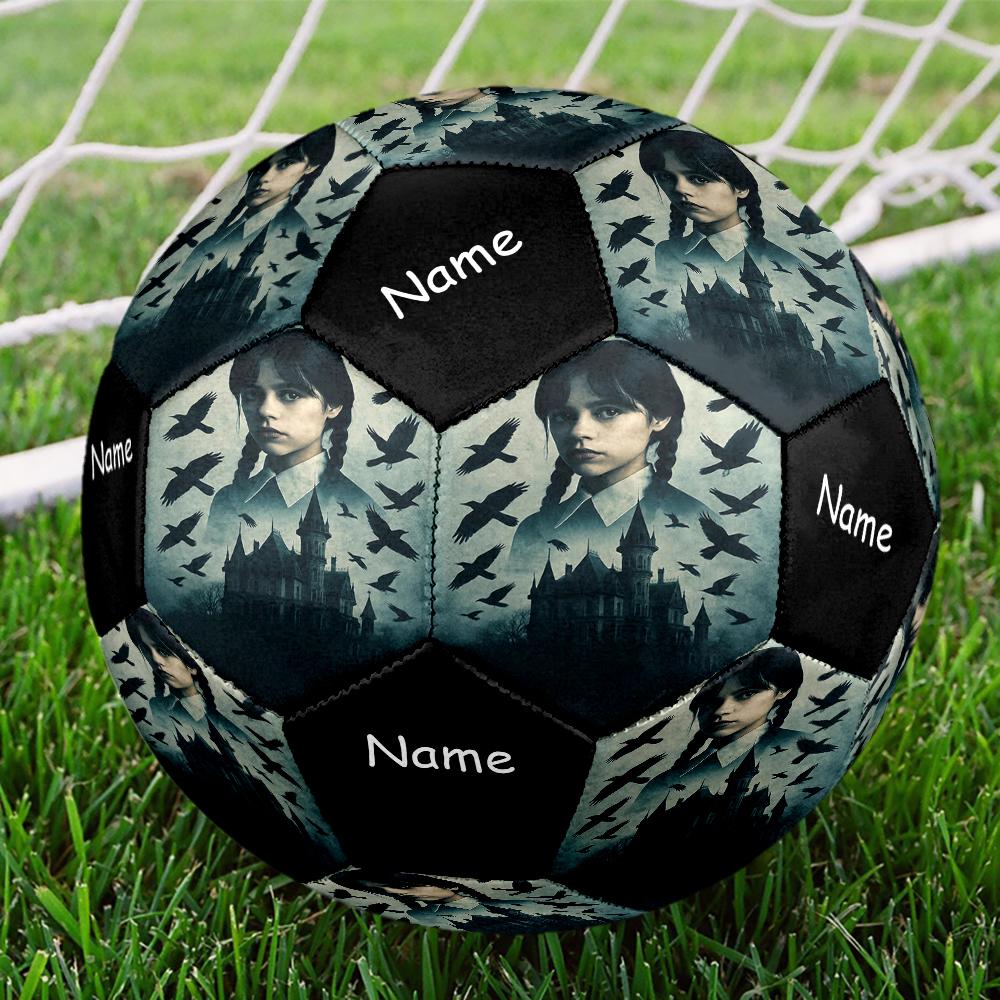 Custom Name Wednesday Theme Size 5 Soccer Ball, Suitable for Both Indoor and Outdoor Matches, a Gift Suitable for Everyone.