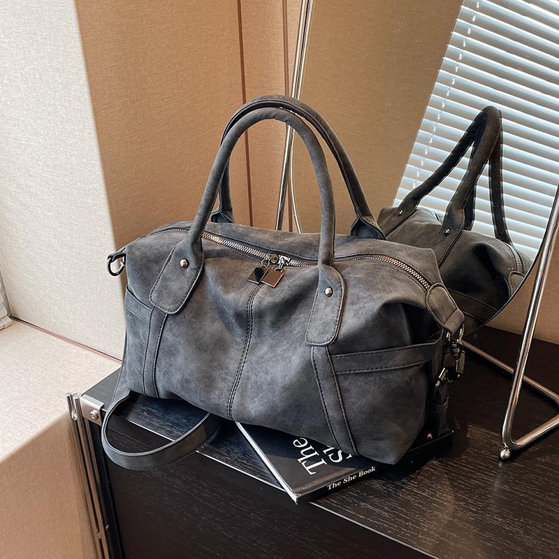 Stylish Large-Capacity Frosted Shoulder Bag: Versatile Women's Travel Handbag