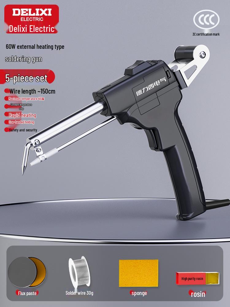 DELIXI Electric Auto-Feed Soldering Iron with Digital Display & Adjustable Temperature