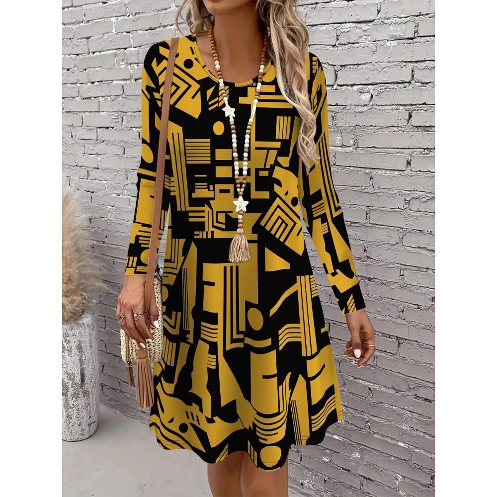 

Elegant all-over breathable round neck short-sleeved T-shirt dress XL