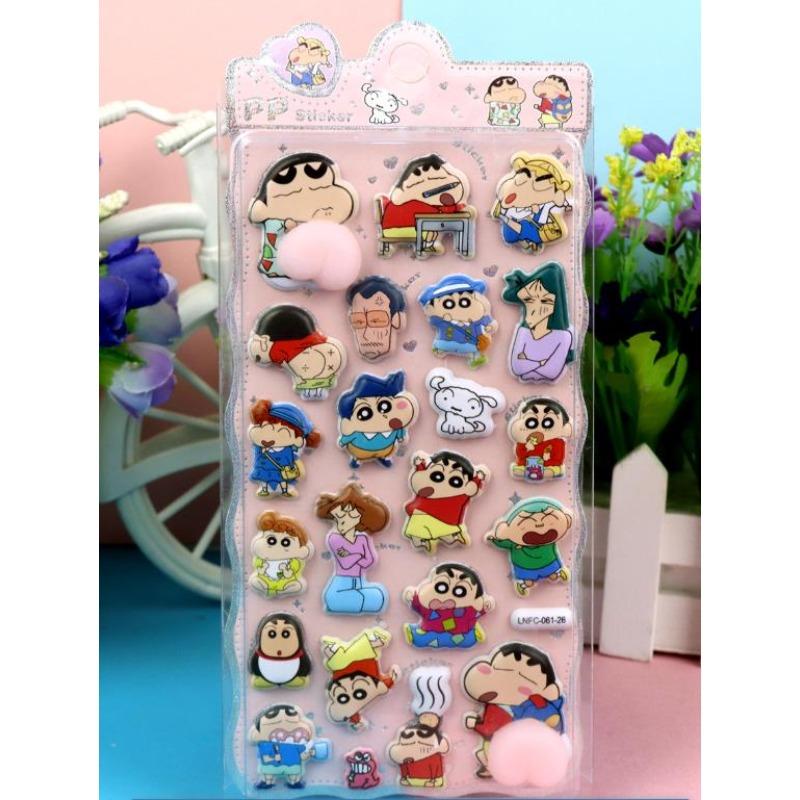 New Thick Soft Cute Butt Pinch Stress Relief Sticker, Crayon Shinchan Three-dimensional Foam Decorative Sticker