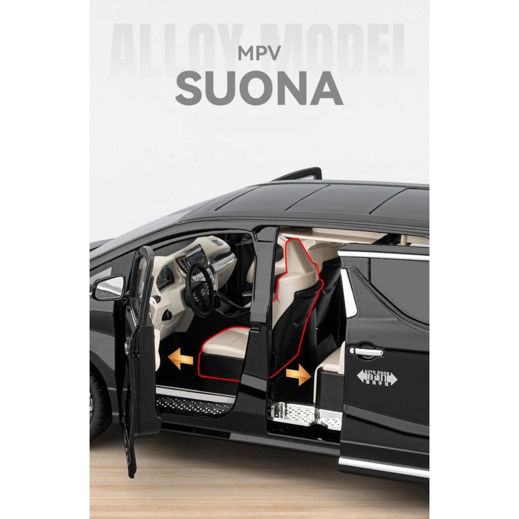 1/18 Lexus LM300 Electric Door MPV Alloy Car Model Sound and Light Pull Back Children's Toy Collectibles Birthday Gift Boyfriend