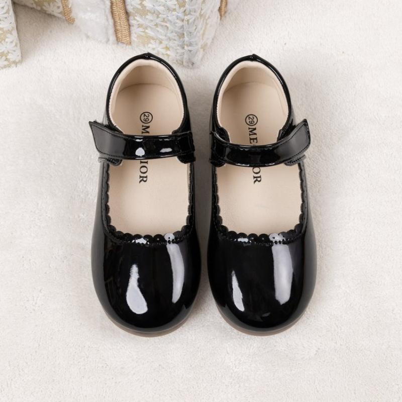 

Children Princess Shoes Spring Autumn Classic Girls Leather Shoes Wedding Party Kids Causal Ballet Flat Shoes Shallow Non-slip 21 чорний