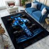 [1pc Dark Blue Race Car Office Chair Carpet] Digital Printed Area Rug for Home & Game Room Use, Soft Indoor Sofa Chair Mat