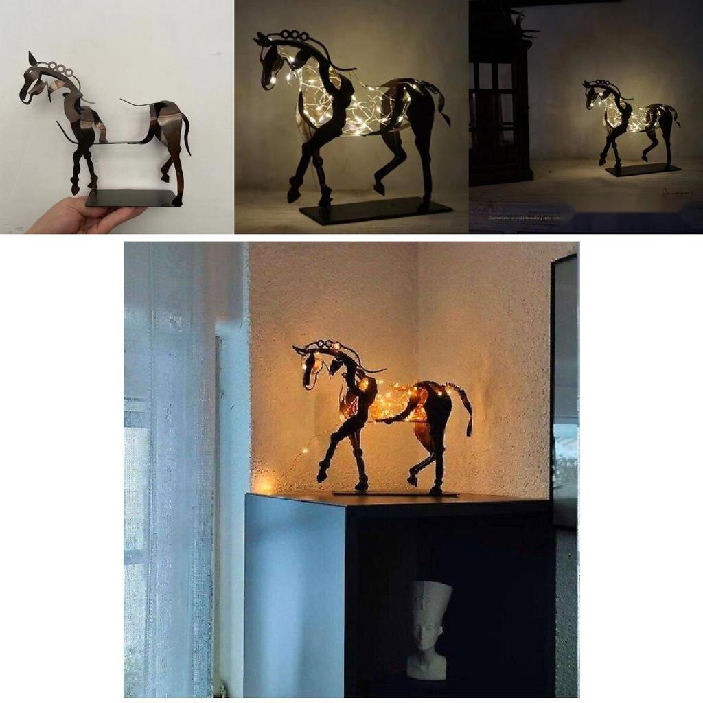 Iron Animal Figurine With Led Light For Living Room Or Office Decor