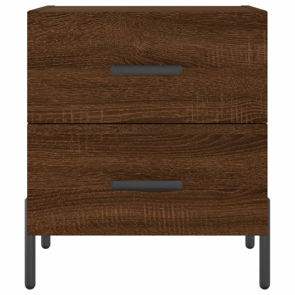 Nightstands 2 Pcs Brown Oak Effect 40 X 35 X 47.5 Cm Engineered Wood
