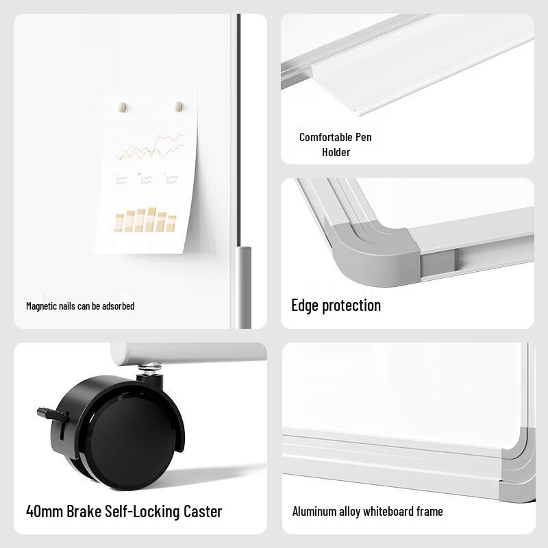 Deli 90x60cm Double-Sided Whiteboard with Stand