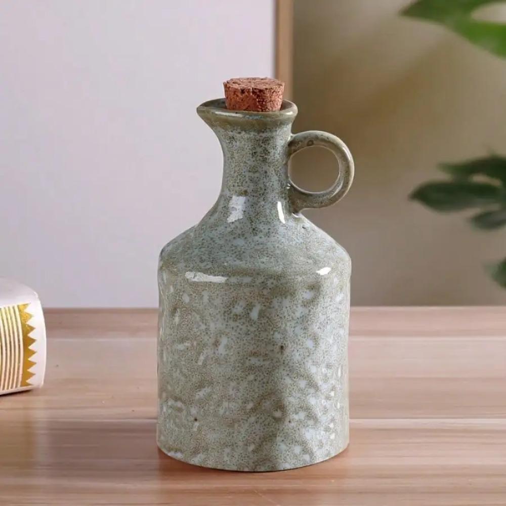 Ceramic Vinegar Pot Vintage Kitchen Seasoning Storage Jar Simple Soy Sauce Bottle Cooking