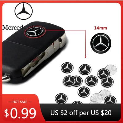 Car Sticker 14MM Car Decorative Accessories Auto Key Decals Stickers For Mercedes Benz AMG W203 W206 W220 W205 W211 W177 W204 W2