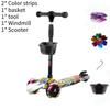 Scooter Adjustable Kids With Music Function Headlight Three Plastic Wheeled