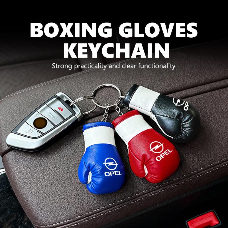 Trendy Boxing Gloves Keychains Gift Car Key Sport Backpack Pendant For Opel Meriva Mokka Grandland Vectra Zafira Vivaro Antara