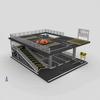 1/64 Car Models Parking Lot Solid Parking Miniatures Car Garage Diorama Model Set Acrylic Dust Cover
