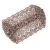 Yousheng Dam Pannband Ihålig Design Broderi Spets Blomma Elastiskt Pannband med Imitationspärlor Glittrande Strass Inlagd Hår