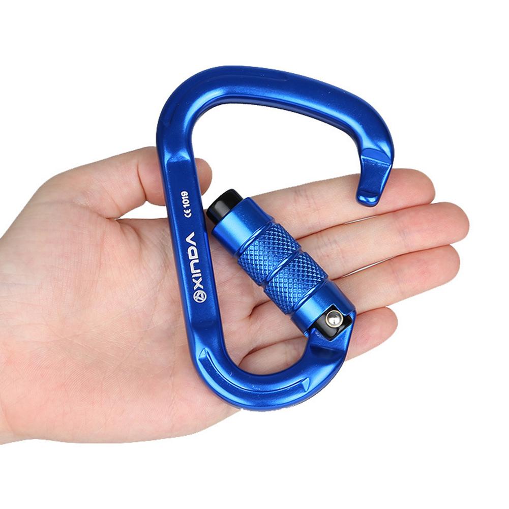 Blue Camping Hiking Rope Tensioner with Self-locking Carabiner for Hanging