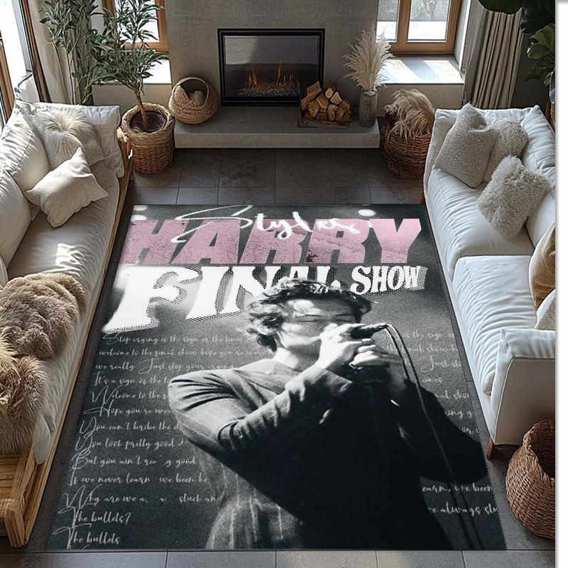 Soft Crystal Velvet Floor Rug,Harry Styles Anti Slip Decorative Carpet, Plush Area Mat For Indoor Home Decoration