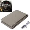 1PC DIY With Needles Thread Car-covers For opel astra h Cover on the steering wheel Funda volante Artificial leather Gray Black