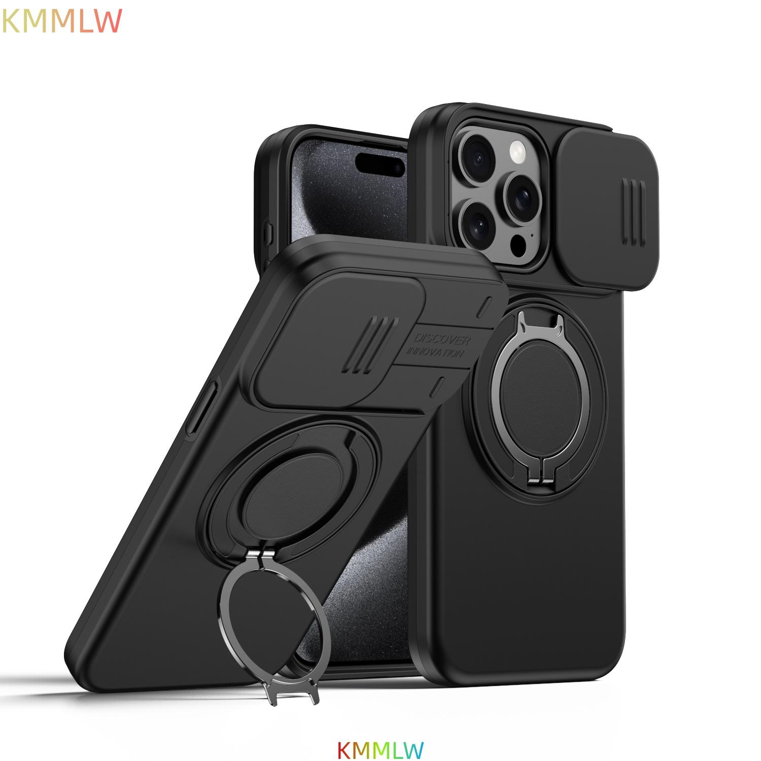 Coque Magnétique Blindée Pour 17 16 15 14 13 Pro Max Plus Anneau de Protection pour Appareil Photo Support Couvercle iPhone 14 Plus