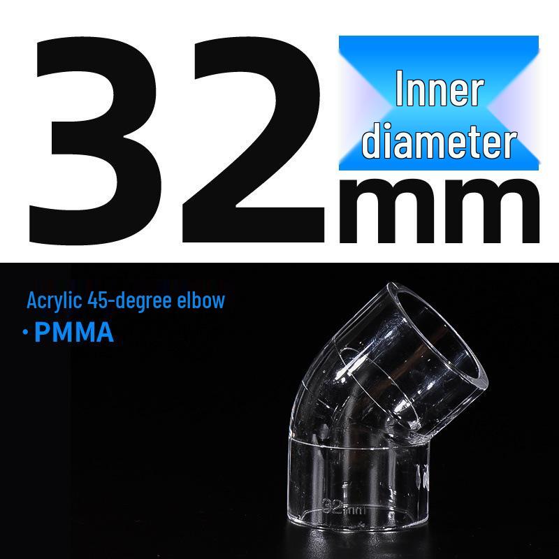 Akrylowy Kolanko 45° do Akwariów - Wysoka Przezroczystość
