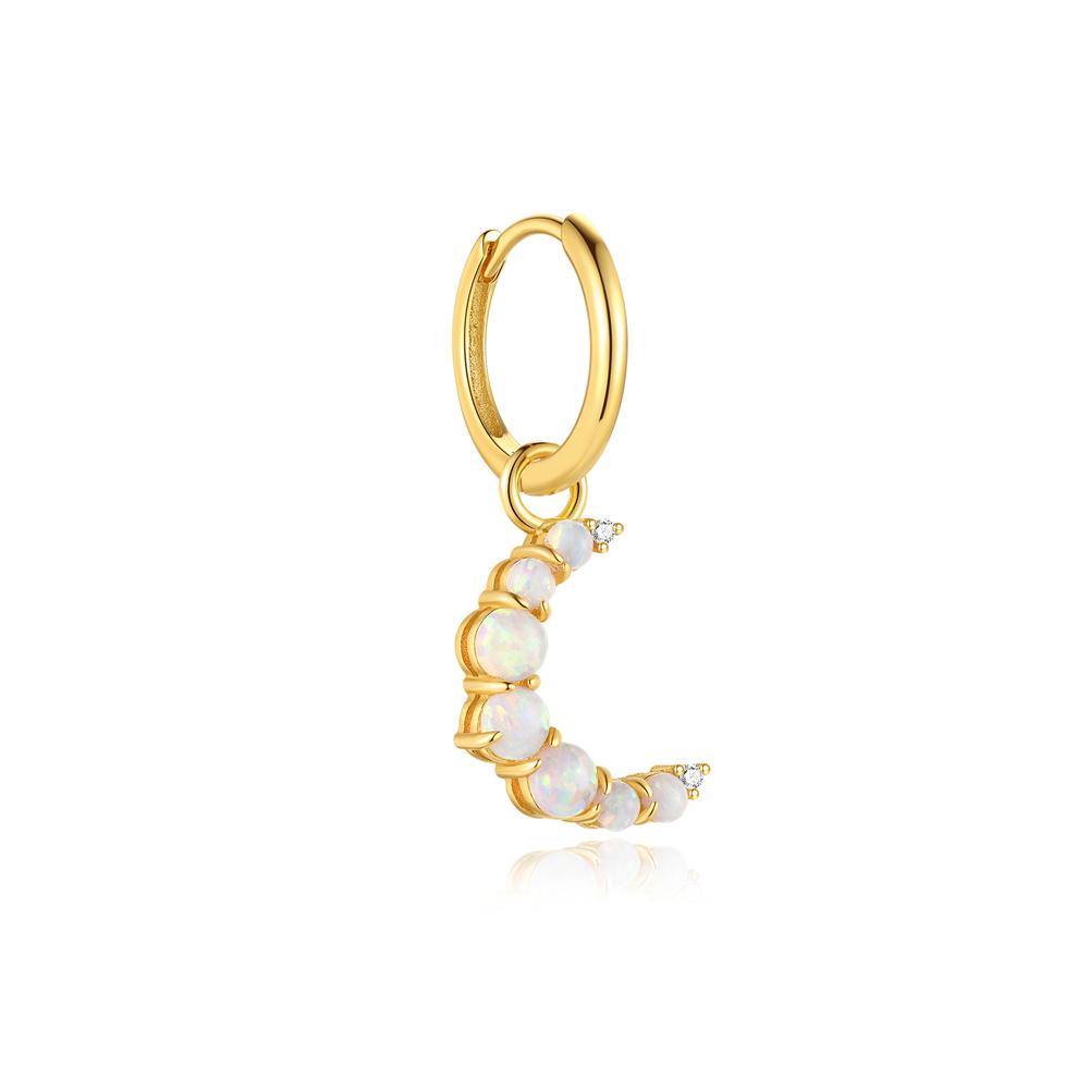 925 Single Piece New Arrival Star Moon Luxury Hoop Earring
