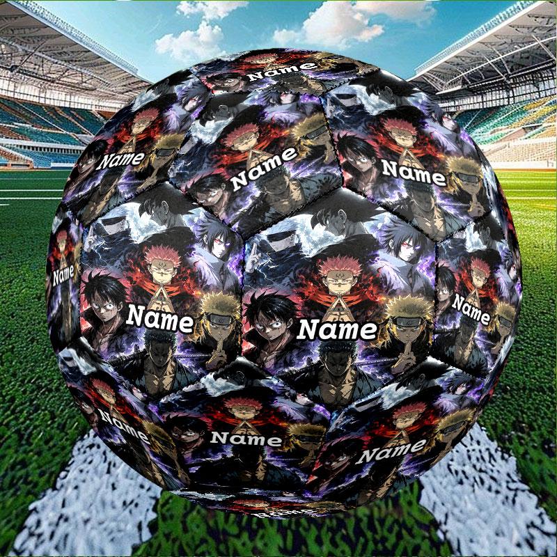 Custom Name Personalized Demon Slayer Print Size 5 Soccer Ball Training & Match Football, for Team, Kicking, Gift for Football Enthusiasts