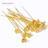 18K Gold Plated Flower Shape Pins High Quality Brass Metal Pins,For Jewelry Making Pins,Handmade DIY Beading Accessories