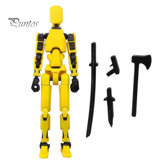 

1/3 компл. многошарнирного подвижного робота, 3D печатный манекен, широко используемый, простая установка, экшн-фигурка робота «сделай сам», жёлтый