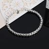 45-60cm 925 Silver 4mm Round Box Chain Necklace Bracelet set For Women Men Boy Wedding Engagement Charm
