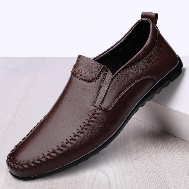

Мужская обувь Обувь без застежек Кожаные мужские мокасины Повседневные дышащие мокасины для вождения Мокасины Легкая обувь Обувь ручной работы 44 коричневый