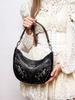 David Jones women's shoulder bag, black eco-leather