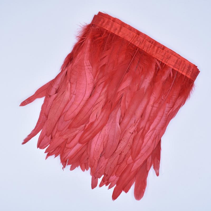 2Meters Colored Rooster Tail Feather Trim Ribbon Tape Black Pheasant Feathers for Crafts Carnival Party Decoration Decorative