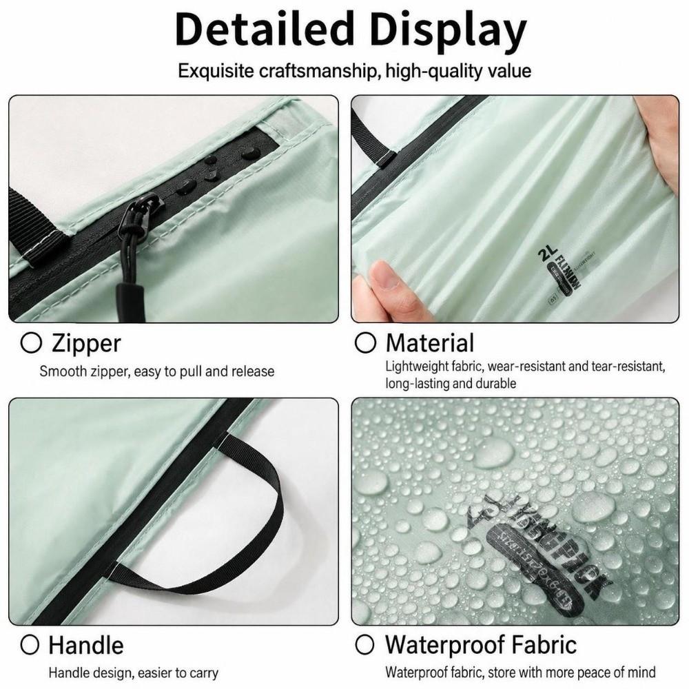 Nylon Wet Dry Bag Zipper Closure Waterproof Storage Pouch Portable Travel Organizer Bag  For Travel