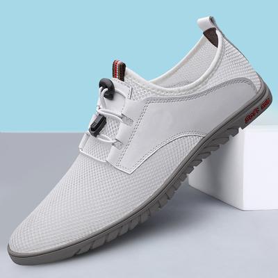Lightweight Men Casual Shoes Breathable Slip On Male Casual Sneakers Anti-slip Hollow Out Mesh Flats Outdoor Summer Walking Shoe