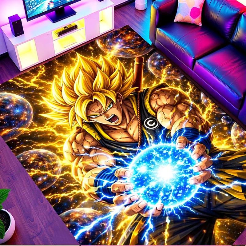 Dragon Ball Print Rug, Washable Floor Carpet, For Entryway Dorm Laundry Room Office Study, Home Decor Birthday Christmas Gift