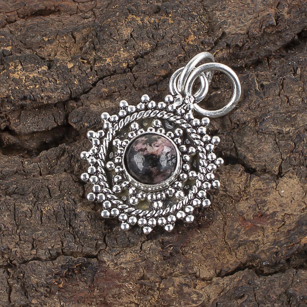 Black Rhodonite Gemstone Jewelry, 925 Solid Sterling Silver Pendant, Handmade Gorgeous Silver Boho Pendant For Wedding Gift