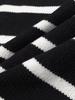 Autumn/Winter Retro Striped Round Neck Knit Pullover for Petite