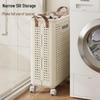 Foldable Laundry Hamper: Large Capacity Floor-Standing Clothes Storage Basket for Bathroom or Household Use.