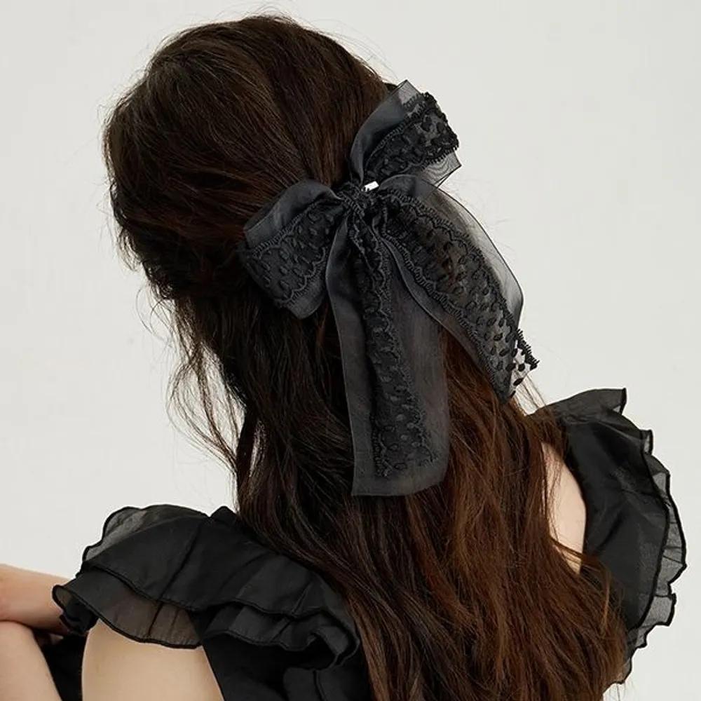 Nero Lace Ribbon Automatic Pin JP-25-062AB black
