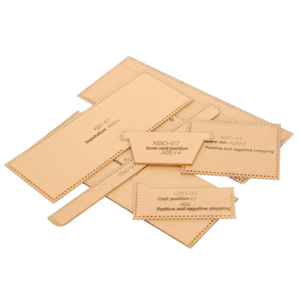 7Pcs Acrylic Template Wallet Sewing Leather Luggage Pattern Making Cutting Mould XBD‑07