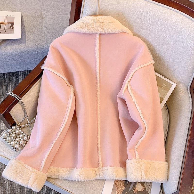 

Xiaoxiangfeng интегрированная куртка локомотива женская флисовая утолщенная зимняя новая куртка с лацканами S 105 or less