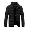 Men Stand Collar Lightweight Padded Jacket Contrast Lining Zip Pocket Casual Winter Quilted Coat