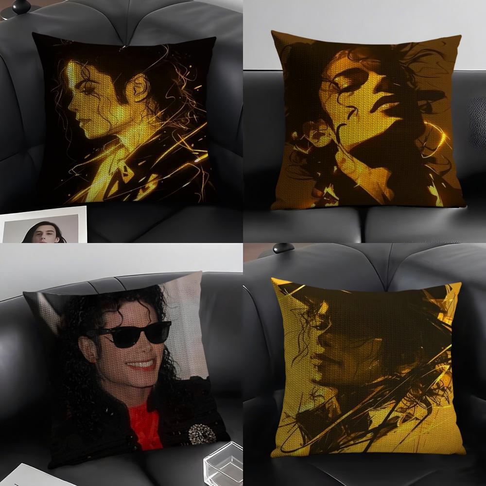 Lu Xika Chen Unisex Classic Singer M-Michael Jackson Pillow Case Linen Cushion Covers For Decorative Sofa Home Pillows Case Car Chair Pillows Cases