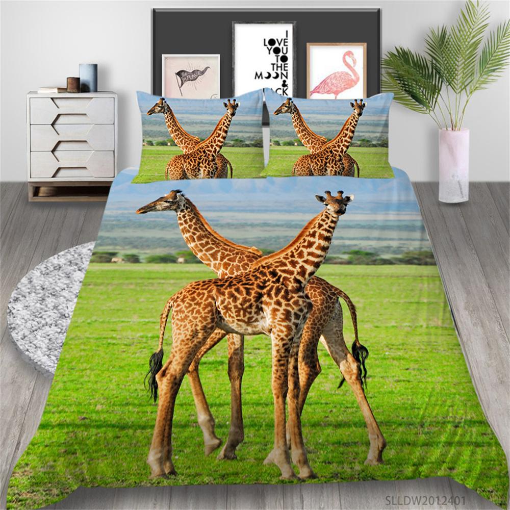 Bettbezug-Set, Bettwäsche-Set, Bezug, Tiere-Stil, Polyester, Bettbezug-Set, Damen, Herren, Einzelgröße, Hirsch-Bett-Sets